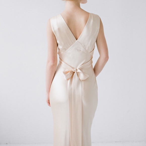 Topshop Dresses & Skirts - Topshop Bride Silk Beach Gown Empire Floral Satin